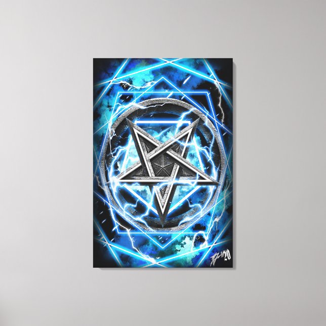 Pentagram-Blitz Leinwanddruck (Vorderseite)