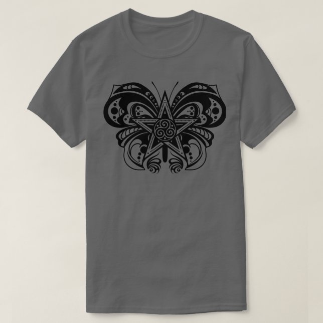 Pentagram Butterfly Ornament T-Shirt (Design vorne)