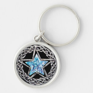Pentagram Crystal Star Schlüsselkette Schlüsselanhänger