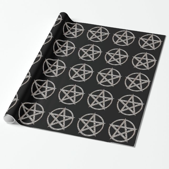 Pentagram Hammerchrom Geschenkpapier (Ungerollt)