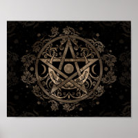 Pentagram Ornament - Gold und Schwarz