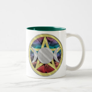 Pentagram-Pentagramm-Dreiergruppen-Göttinschale Zweifarbige Tasse