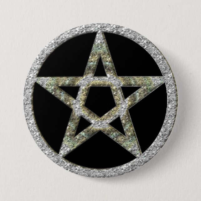 Pentagram-Pentagramm UnisexWicca Knopf Button (Vorderseite)