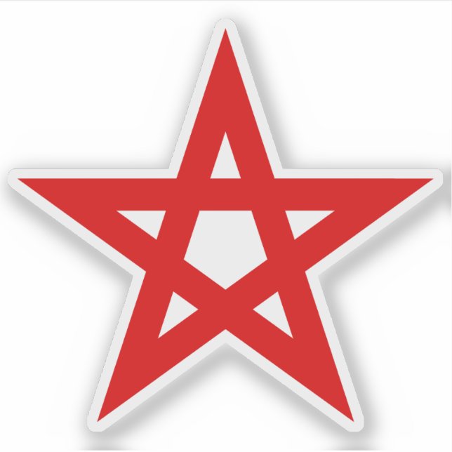 Pentagram (rot) aufkleber (Vorderseite)
