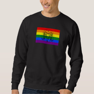 Pentagram Satanist Occult Halloween Gay Pride Flag Sweatshirt