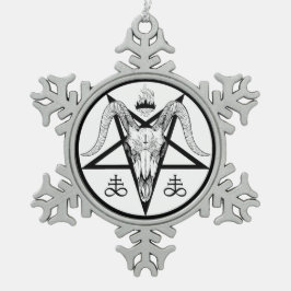 Pentagram Schneeflocken Zinn-Ornament