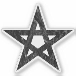 Pentagram (schwarz Vintag) Aufkleber