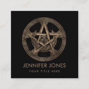Pentagram Triskelion Moon Ornament Quadratische Visitenkarte
