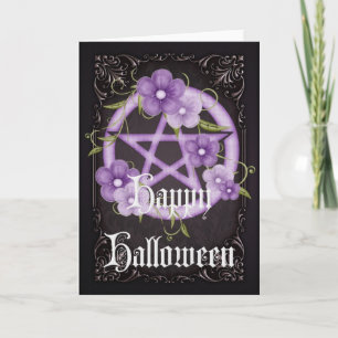 Pentagramm 4 Wicca Happy Halloween Grußkarte Karte