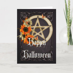 Pentagramm 6 Wicca Happy Halloween Grußkarte Karte