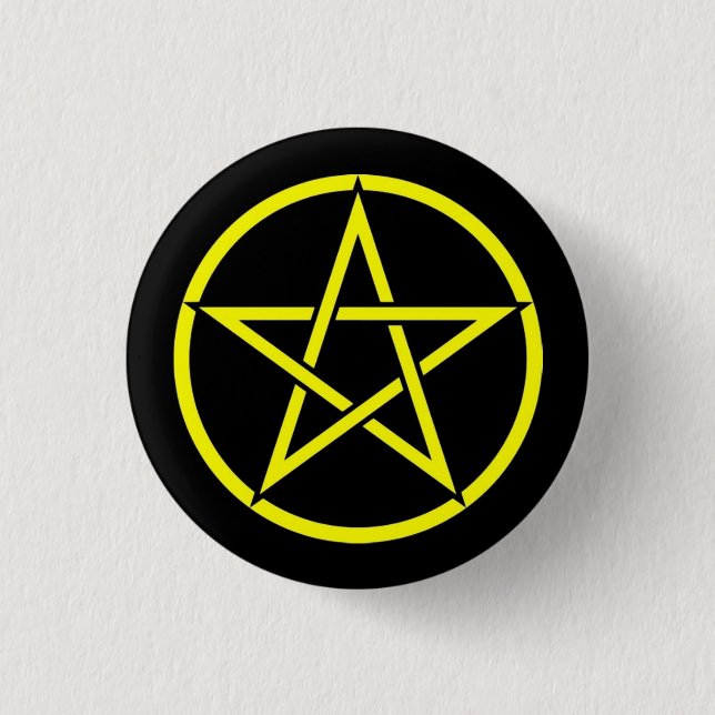 Pentagramm Abzeichen für Schwarz und Gelb Button (Vorderseite)