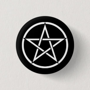 Pentagramm-Abzeichen für Schwarzweiß-Pentagramm Button