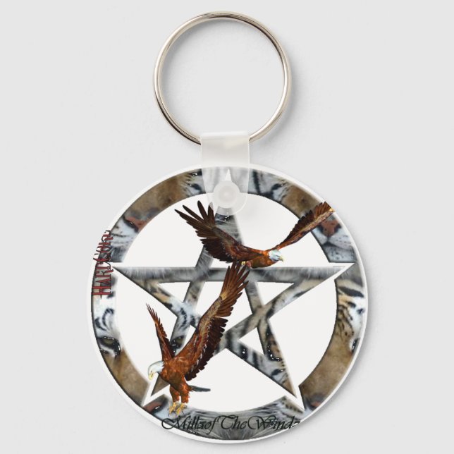 Pentagramm-Adler Schlüsselanhänger (Vorderseite)