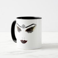 Pentagramm Beauty Face Lashes & Dark Lips Makeup