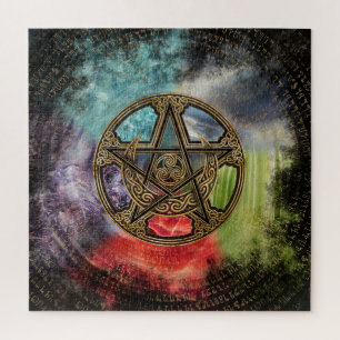 Pentagramm Elemental Triskelion Moon Ornament Puzzle