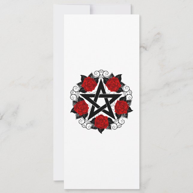 Pentagramm mit Rote Rosen (Vorderseite)