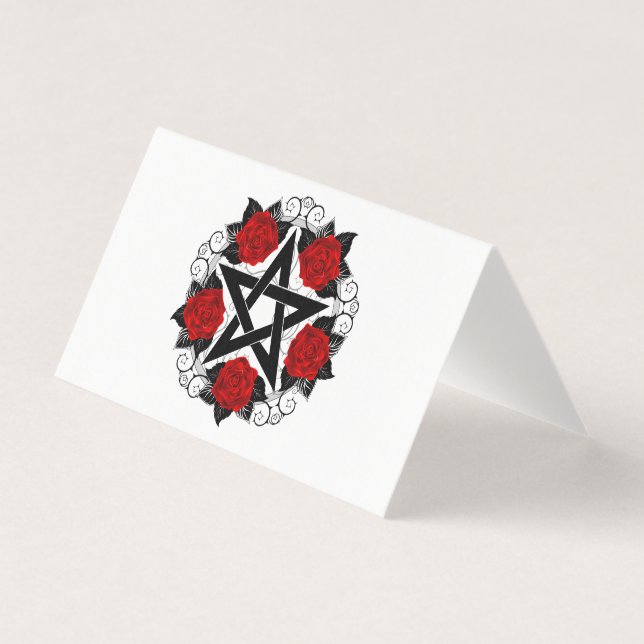 Pentagramm mit Rote Rosen (Vorderseite)