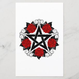 Pentagramm mit Rote Rosen