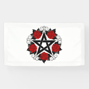 Pentagramm mit Rote Rosen Banner