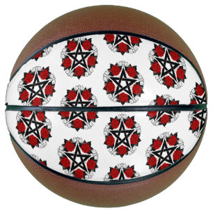 Pentagramm mit Rote Rosen Basketball