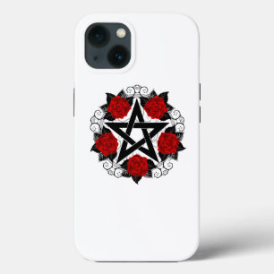 Pentagramm mit Rote Rosen Case-Mate iPhone Hülle