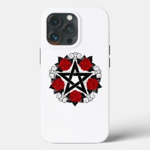 Pentagramm mit Rote Rosen Case-Mate iPhone Hülle