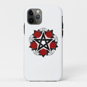 Pentagramm mit Rote Rosen Case-Mate iPhone Hülle