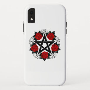 Pentagramm mit Rote Rosen Case-Mate iPhone Hülle