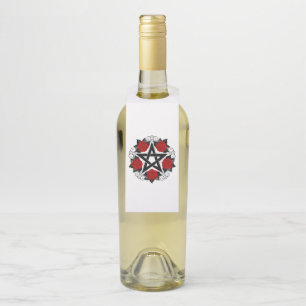 Pentagramm mit Rote Rosen Flaschenanhänger