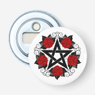 Pentagramm mit Rote Rosen Flaschenöffner