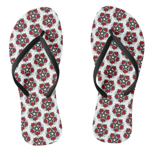 Pentagramm mit Rote Rosen Flip Flops