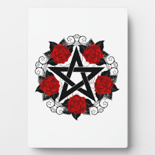 Pentagramm mit Rote Rosen Fotoplatte