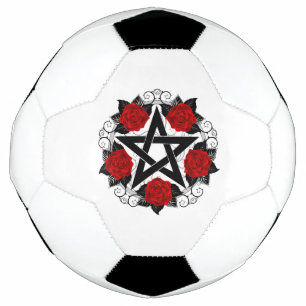 Pentagramm mit Rote Rosen Fußball