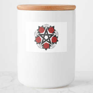 Pentagramm mit Rote Rosen Lebensmitteletikett