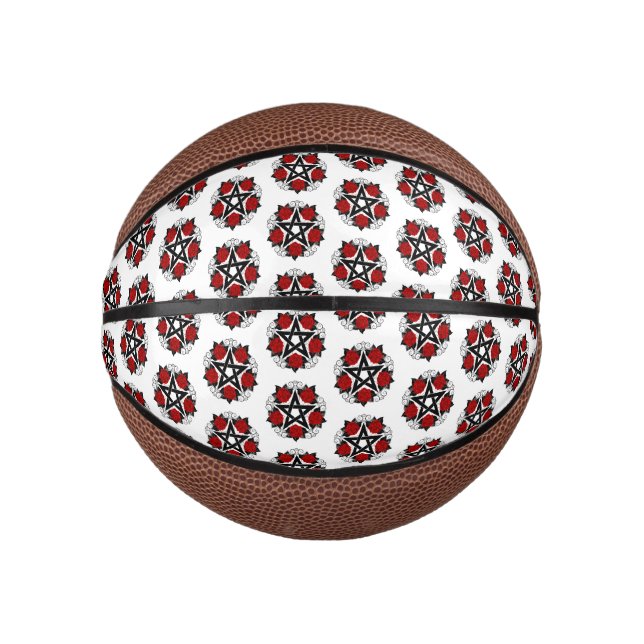 Pentagramm mit Rote Rosen Mini Basketball (Vorderseite)