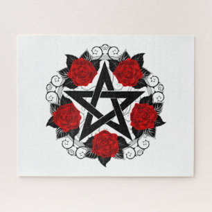 Pentagramm mit Rote Rosen Puzzle