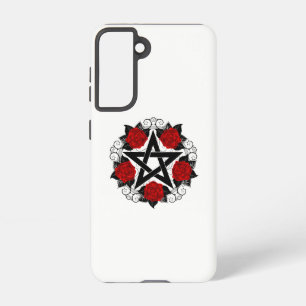 Pentagramm mit Rote Rosen Samsung Galaxy Hülle