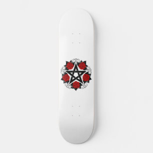 Pentagramm mit Rote Rosen Skateboard