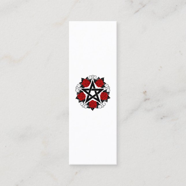 Pentagramm mit Rote Rosen Telefonnummerkarte (Vorderseite)