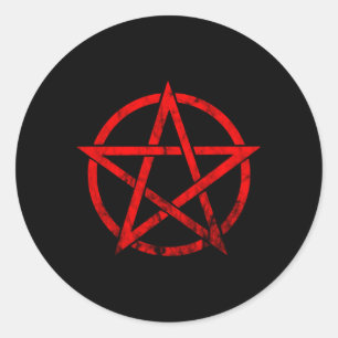 Pentagramm Occult Wicca Symbol Goth Witchcraft Zei Runder Aufkleber