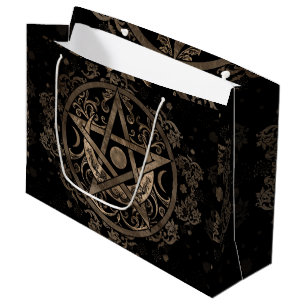 Pentagramm-Ornament - Gold und Schwarz Große Geschenktüte