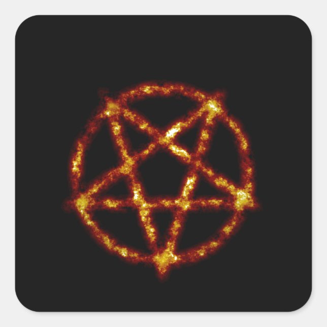 Pentagramm Quadratischer Aufkleber (Vorderseite)