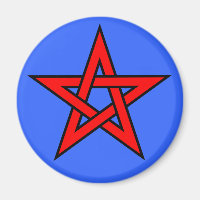 Pentagramm Red auf Blue