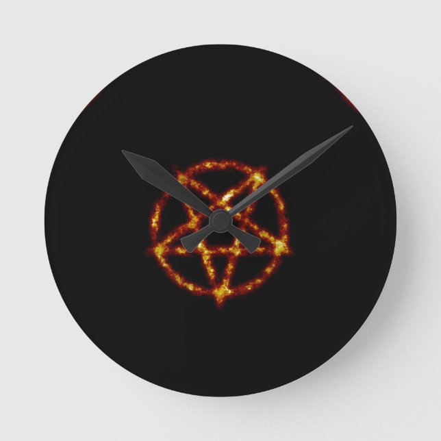 Pentagramm Runde Wanduhr (Vorderseite)