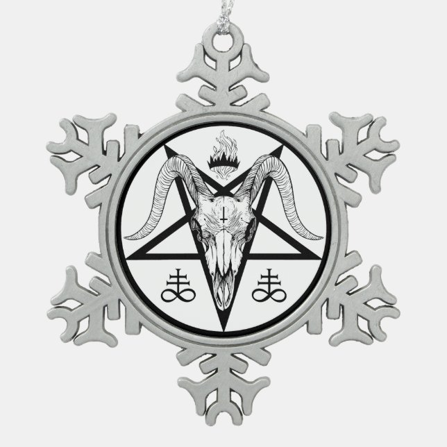 Pentagramm Schneeflocken Zinn-Ornament (Vorderseite)