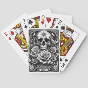 Pentagramm Skeletts Skull & Rose Tarot Art Spielkarten
