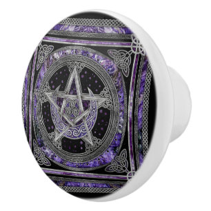 Pentagramm Triskelion Amethyst Moon Keramikknauf