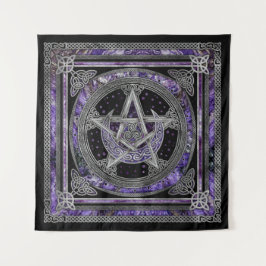 Pentagramm Triskelion Amethyst Moon Wandteppich
