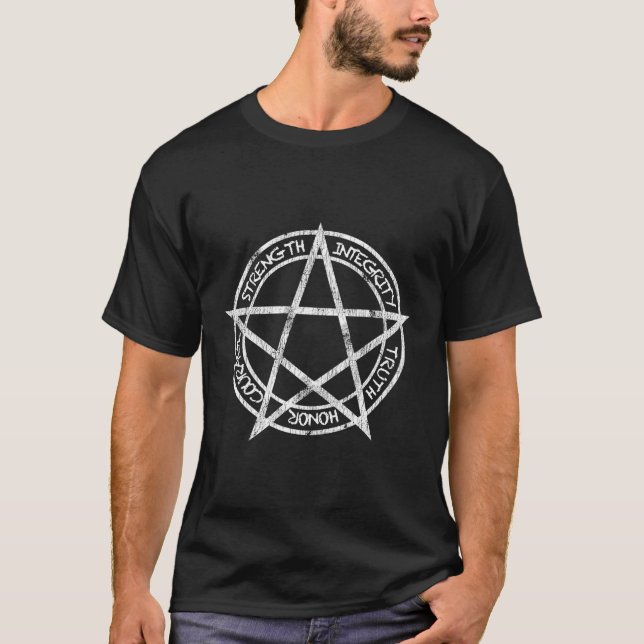 Pentagramm Wiccan Pagan Wicca T-Shirt (Vorderseite)