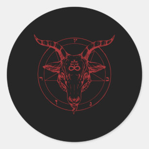 Pentagramm Ziege Kopf Baphomet Satanic Witchcraft Runder Aufkleber